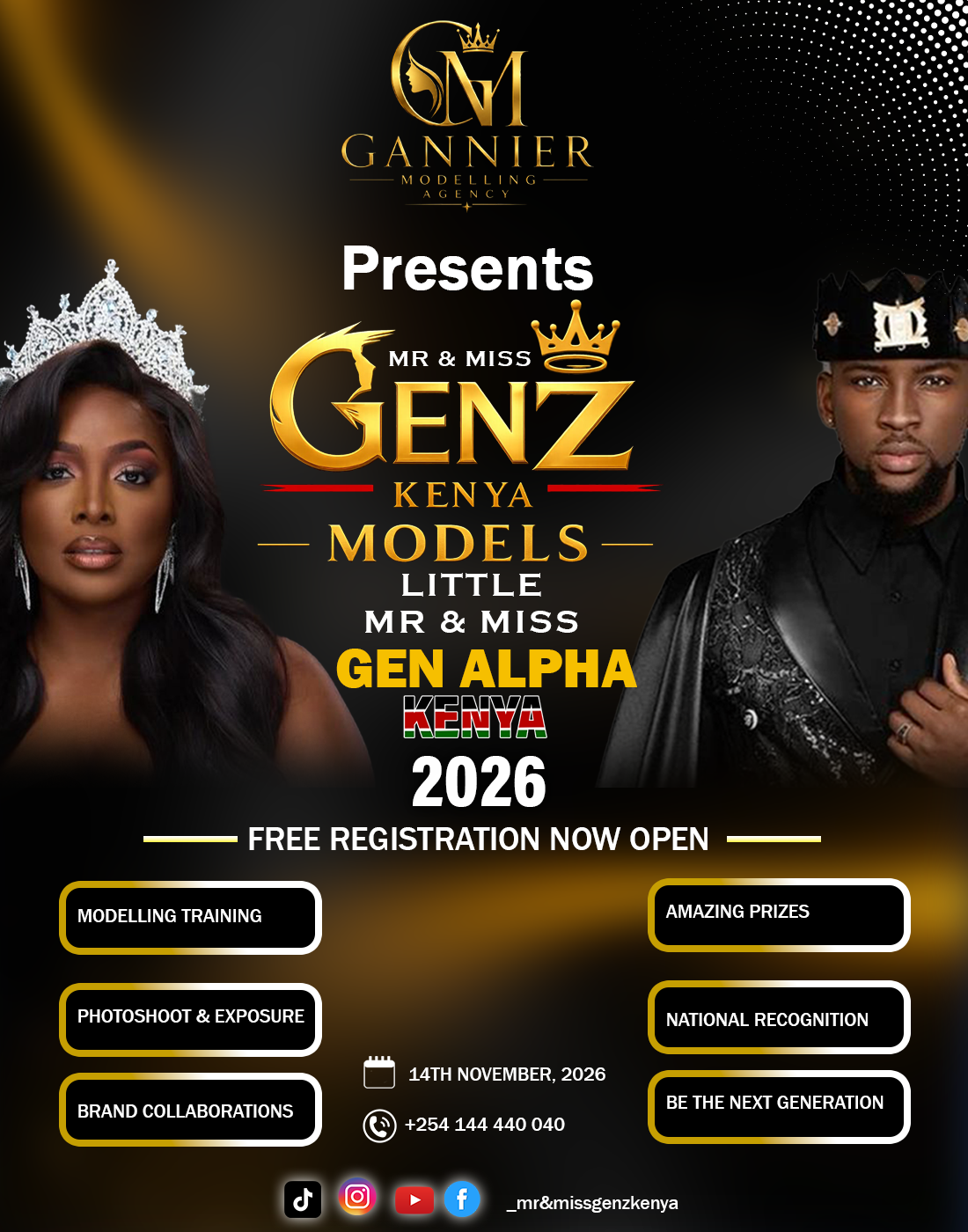 Official banner for Mr and miss Genz Kenya 2026 ft little Mr and miss Genz Kenya-Kenyas top Genz fashion competition for models aged 5 to 28